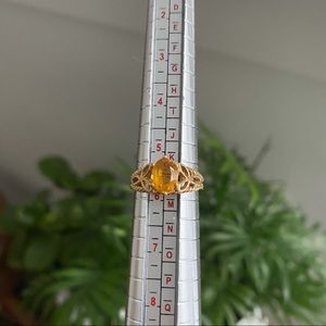 NWOT 14k Gold Plated Yellow Stone Ring